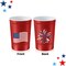 16 oz. Party Cups Flag Design for Cold Drinks, Sturdy and Durable, Disposable, Recyclable, Made in USA, Patriotic, Red, 12 Count